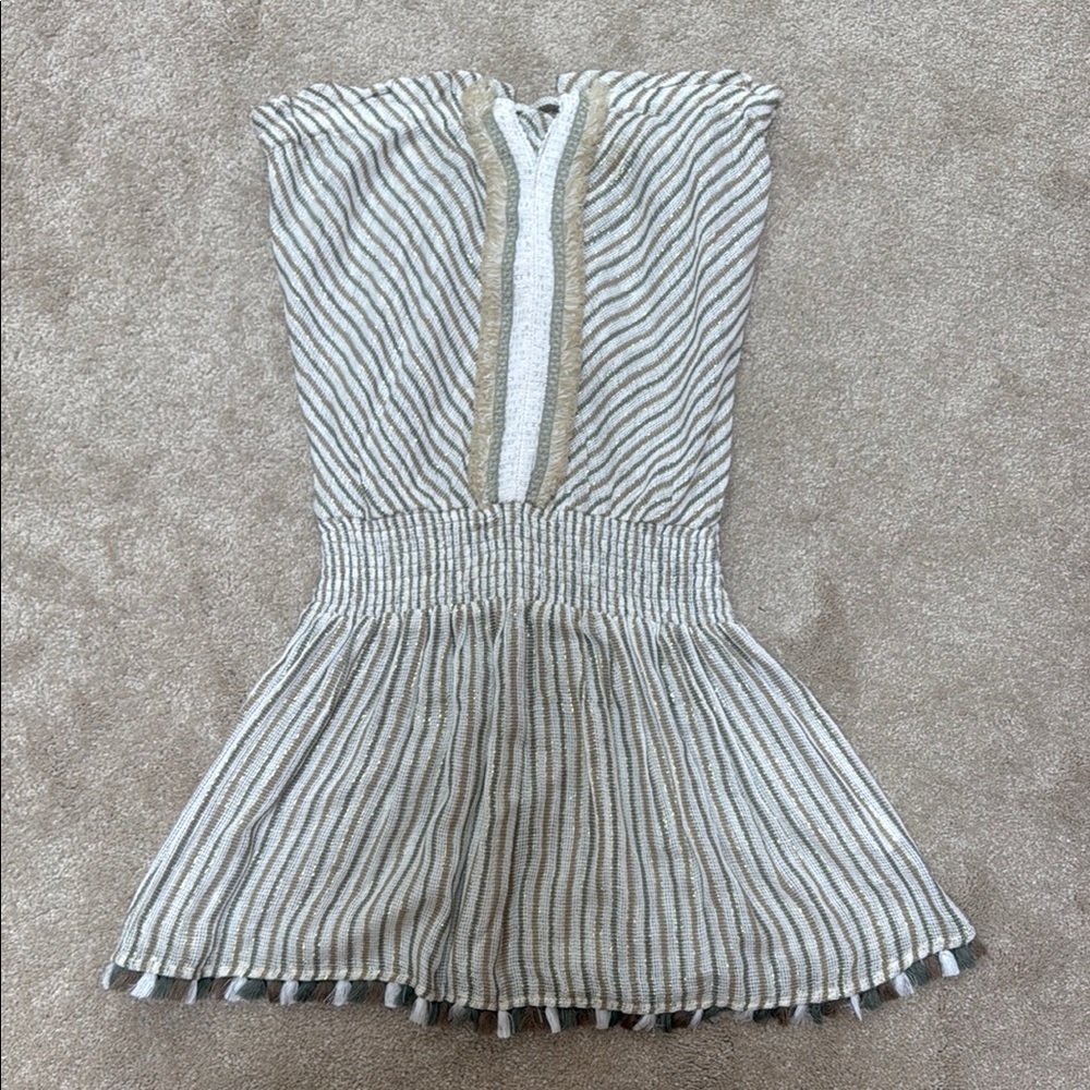 Ramy Brook Striped Mini Dress - Cream and Tan